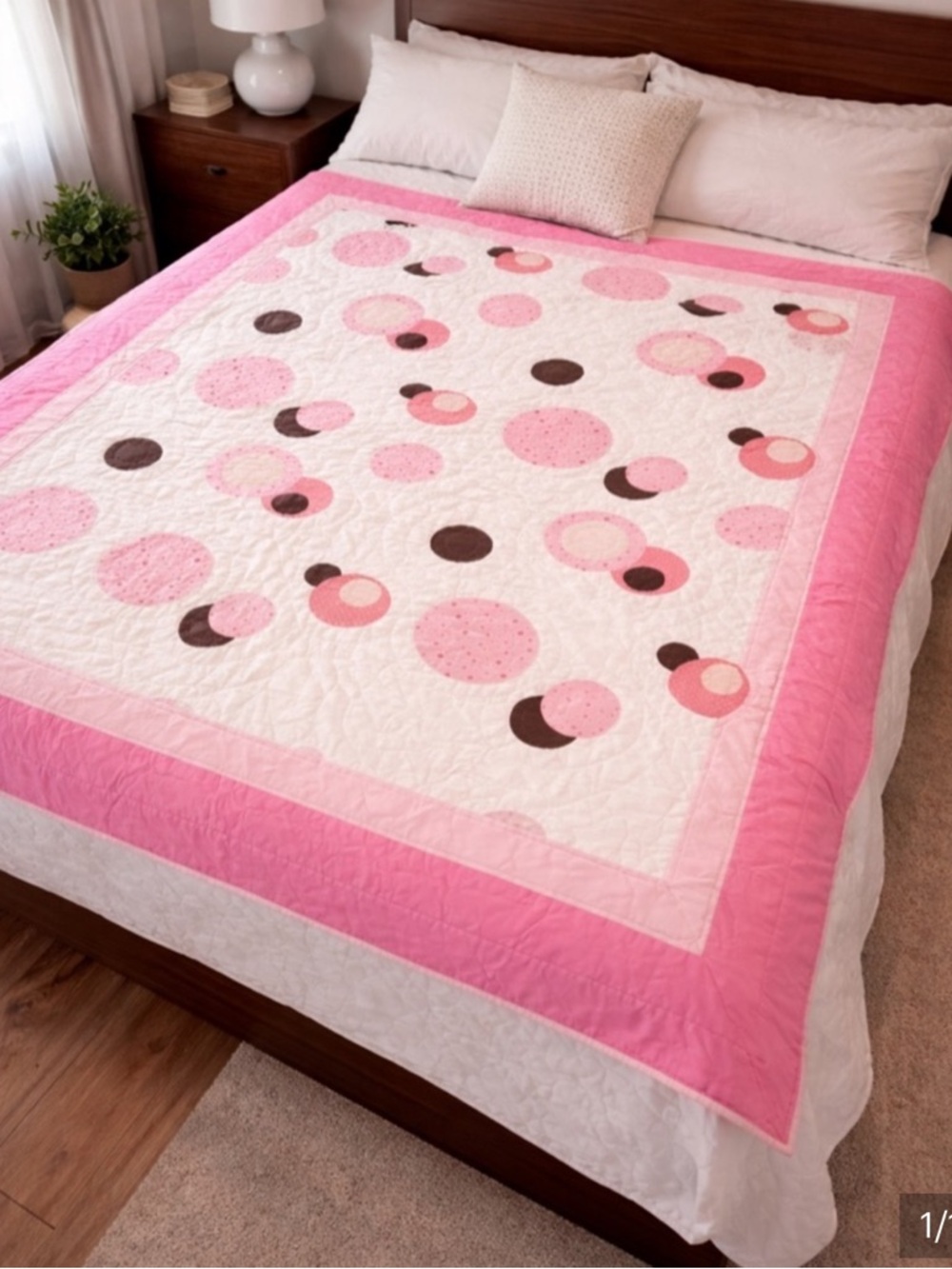 Vintage Handmade quilted blanket 81x61